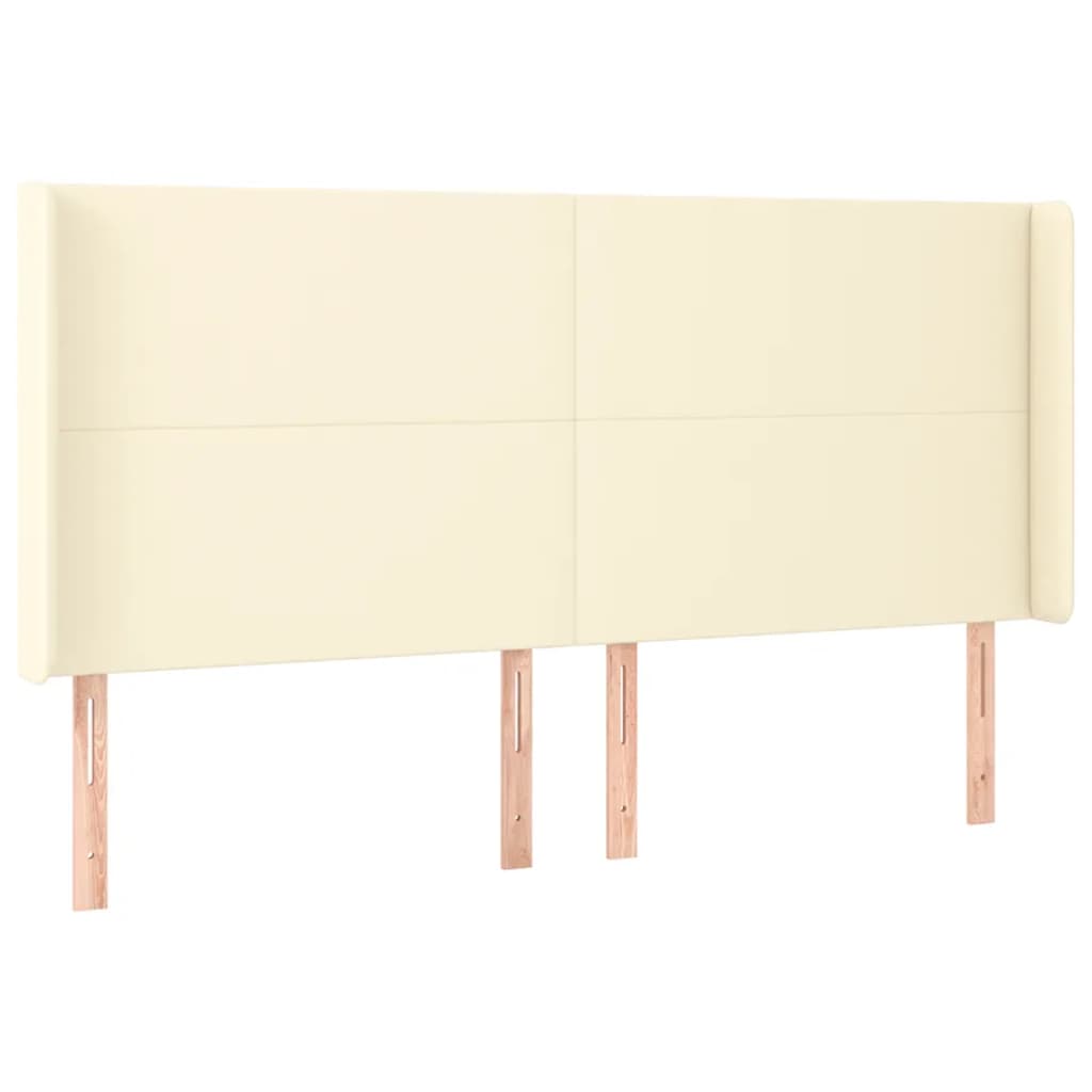 Kopfteil mit Ohren Creme 83x16x78/88 cm Kunstleder