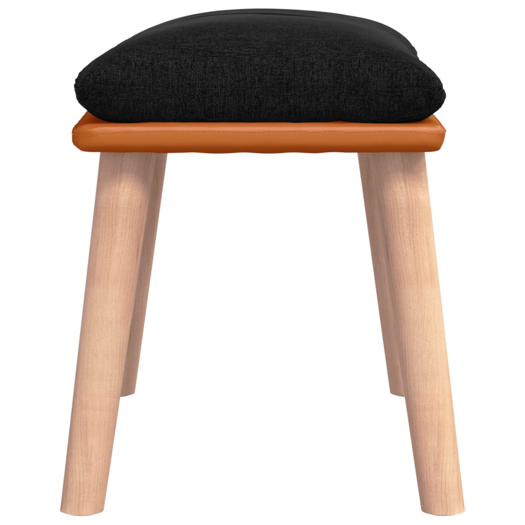 Fußhocker Hellgrau 45x29,5x35 cm Stoff und Kunstleder