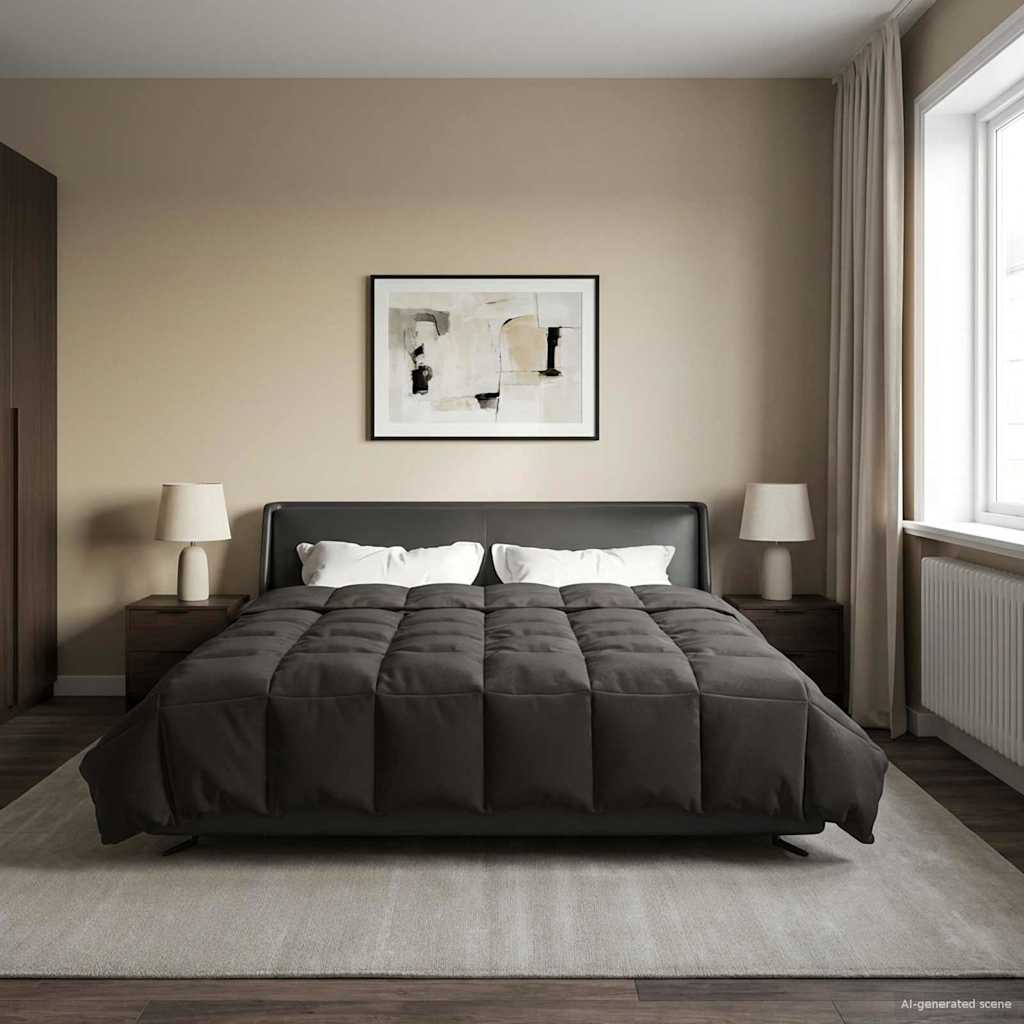 Sommerdecke Gesteppt Anthrazit 135 x 200 cm Mikrofaser