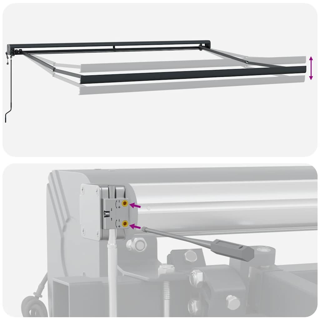 Markise Einziehbar Blau und Weiß 4x3 m Stoff und Aluminium