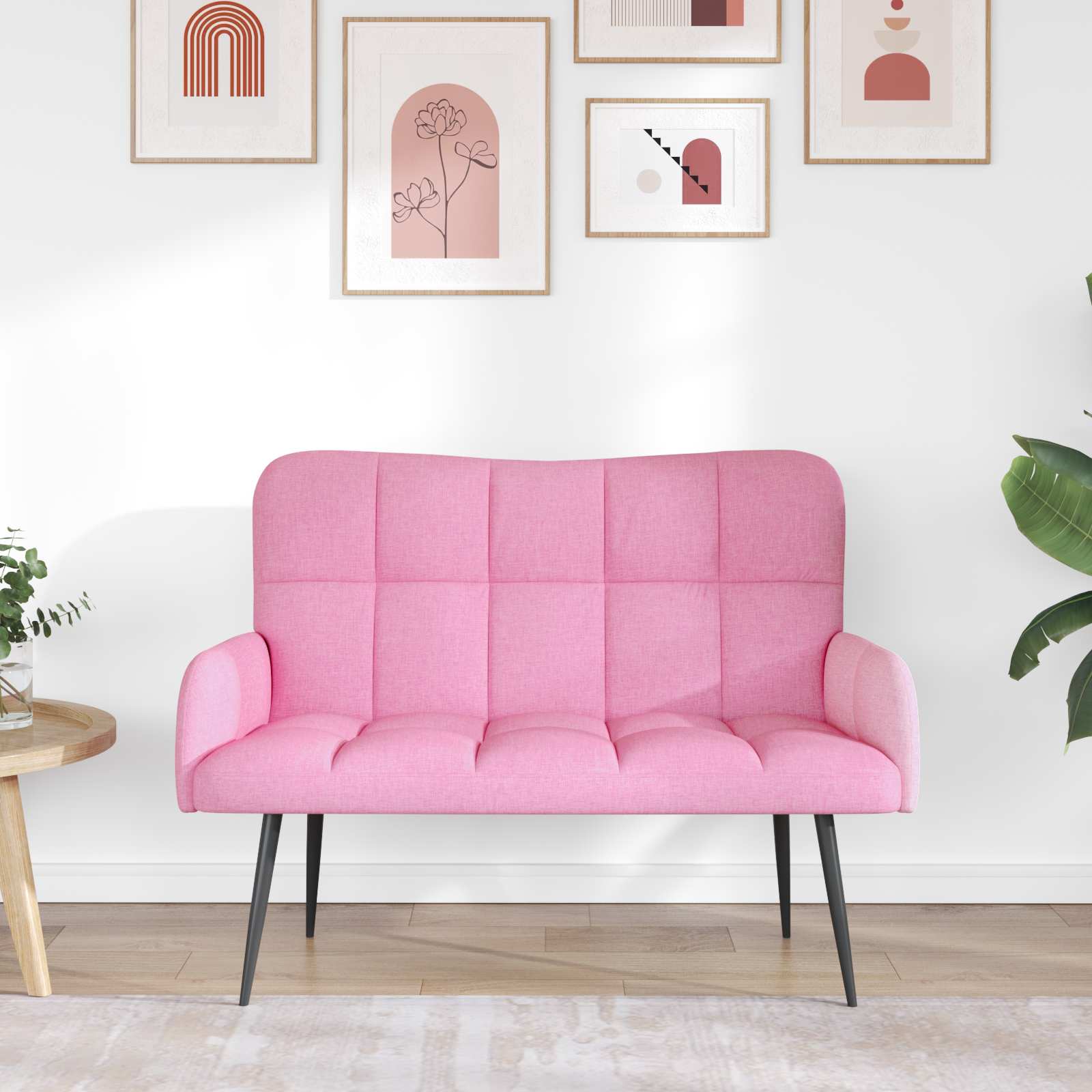 2-Sitzer Sofa Hellgrau 115 x 61 x 87 cm Stoff