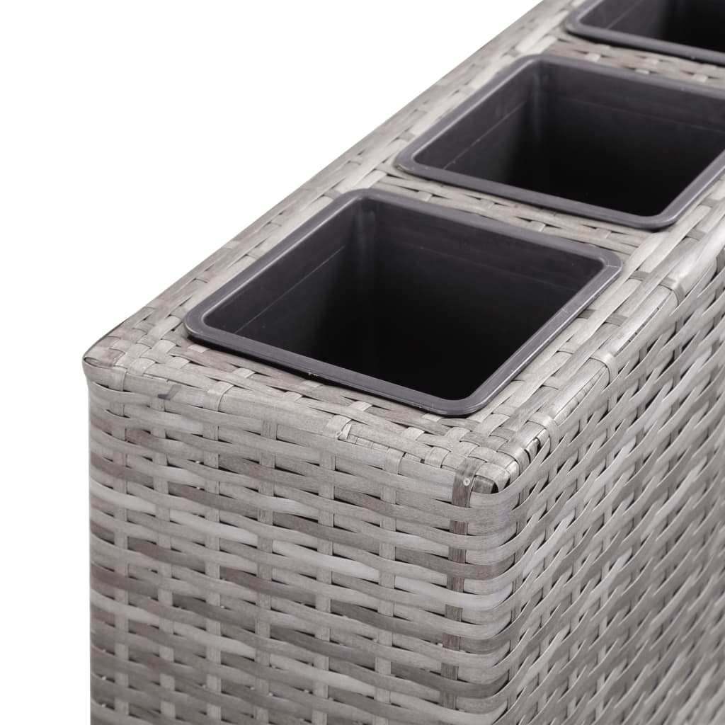 Garten-Hochbeet mit 4 Töpfen 80x22x79 cm Poly-Rattan Schwarz