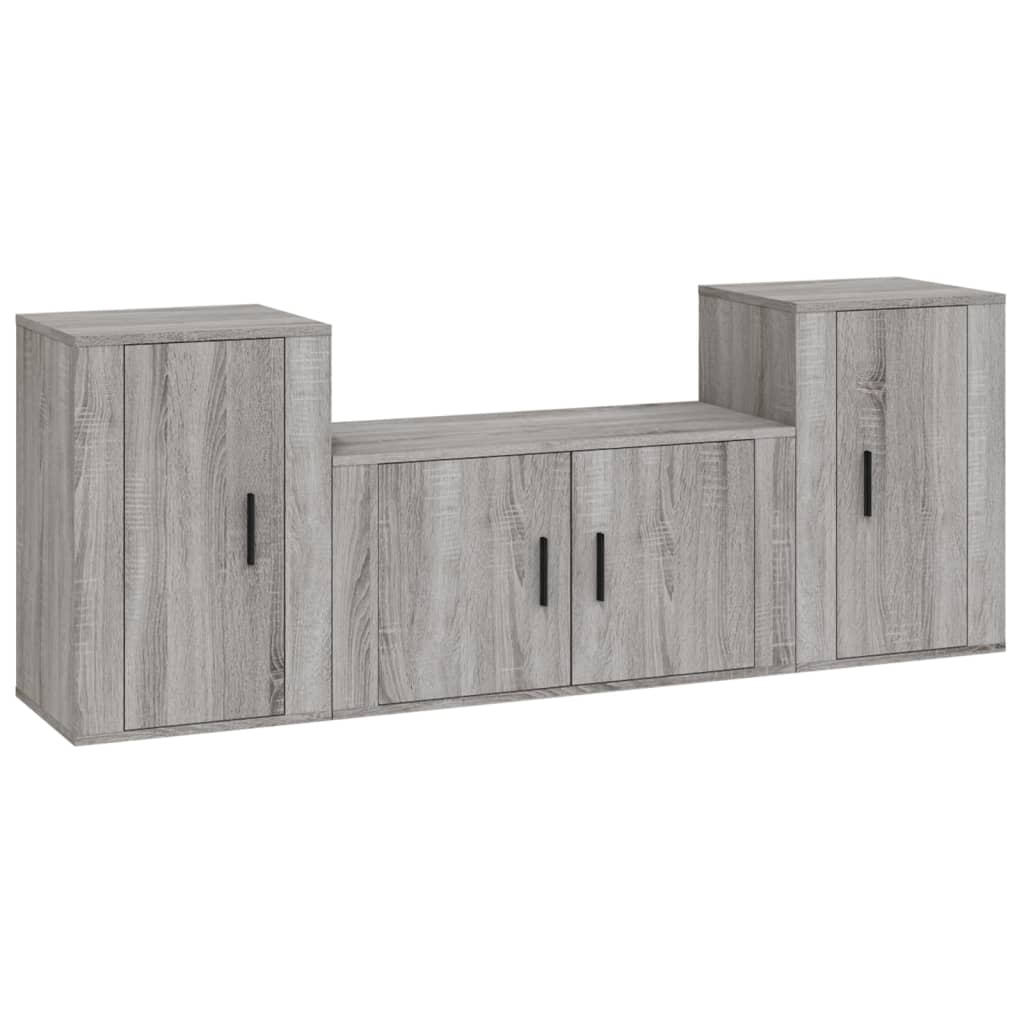 3-tlg. TV-Schrank-Set Weiß Holzwerkstoff