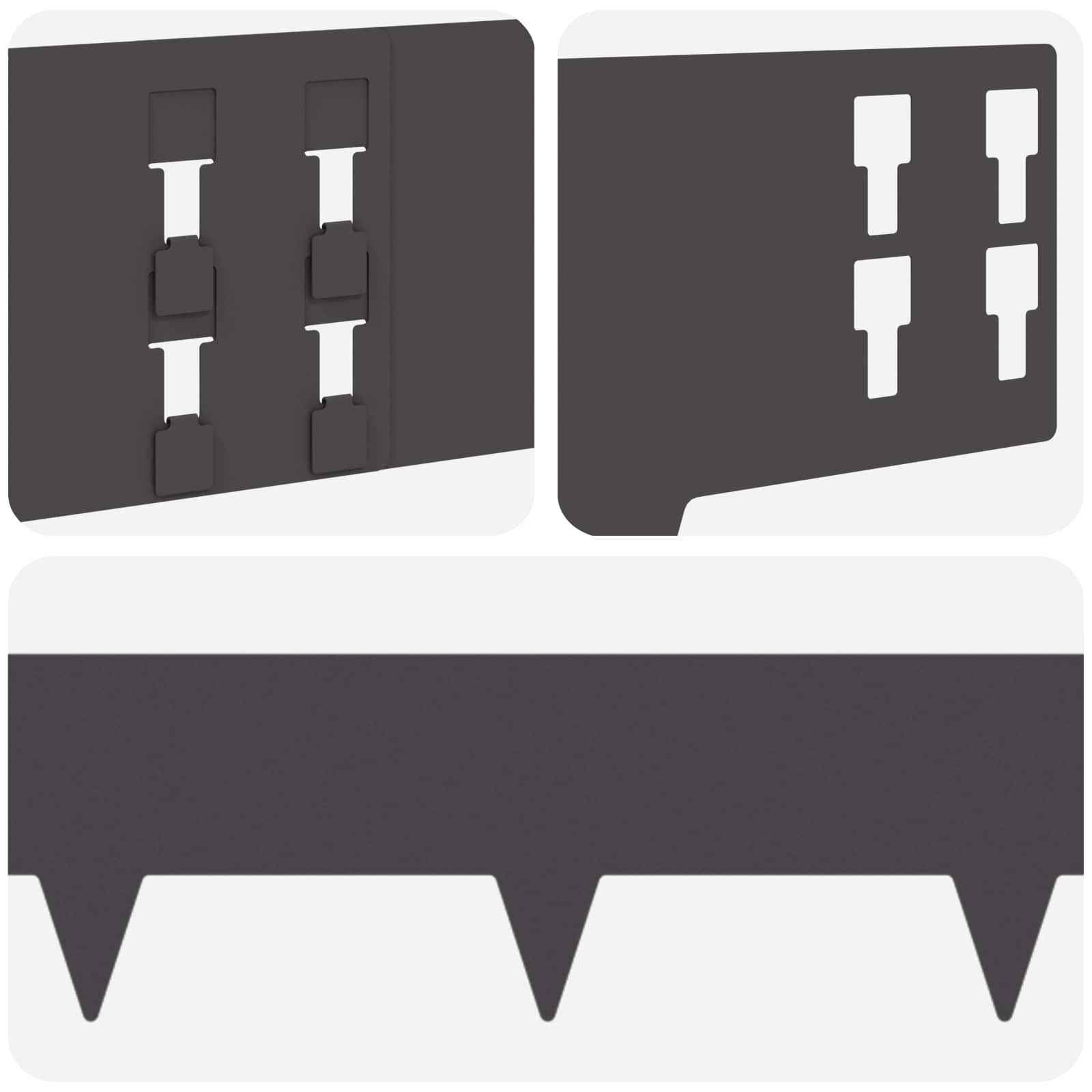 Raseneinfassung 10 pcs 100 x 12 cm Stahl Schwarz