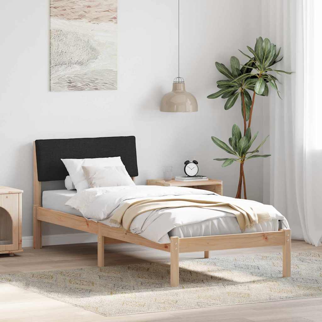 Bettgestell Braun und hellgrau 200 x 200 cm Massivholz Kiefer