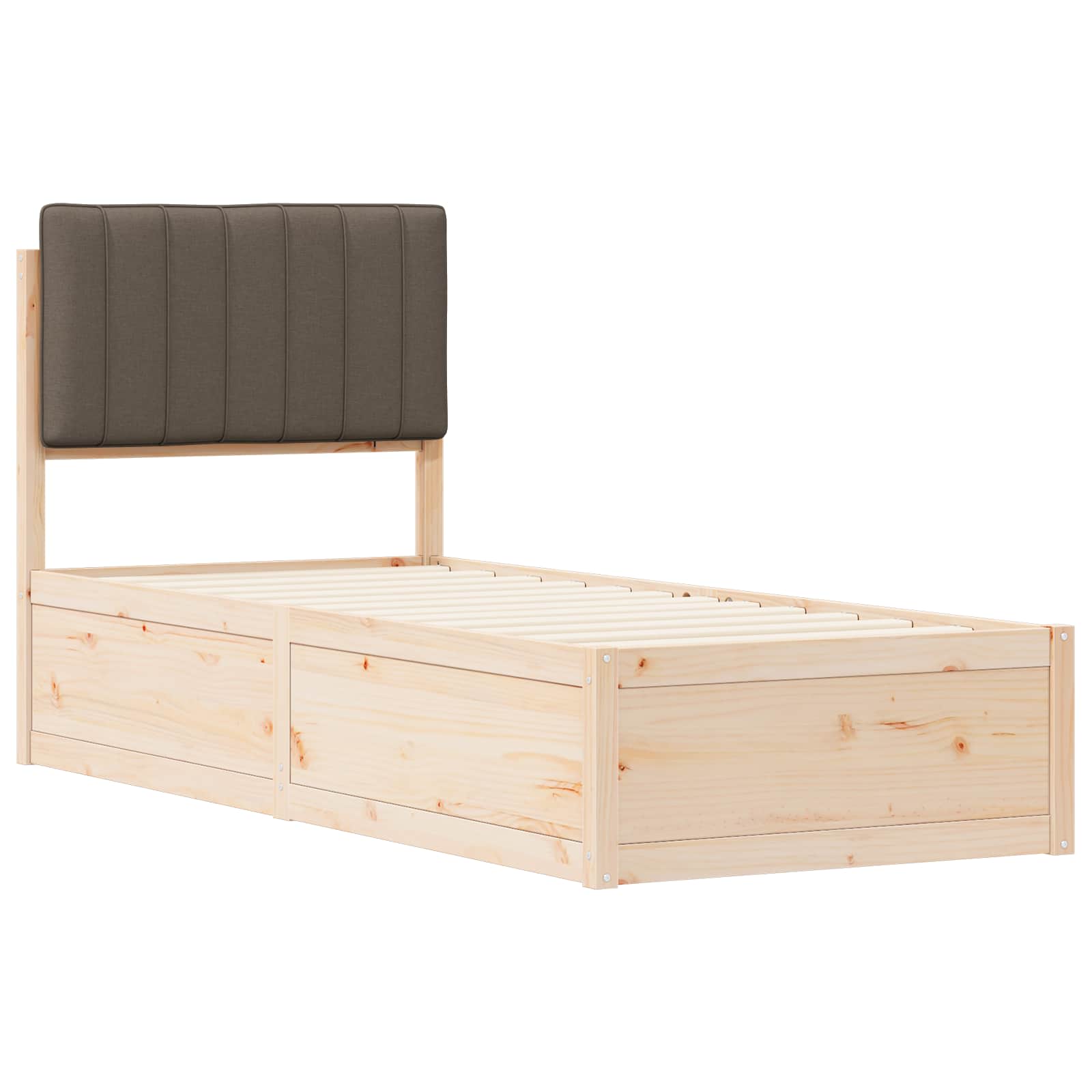 Bettgestell mit gepolstertem Kopfteil Hellgrau 200 x 200 cm