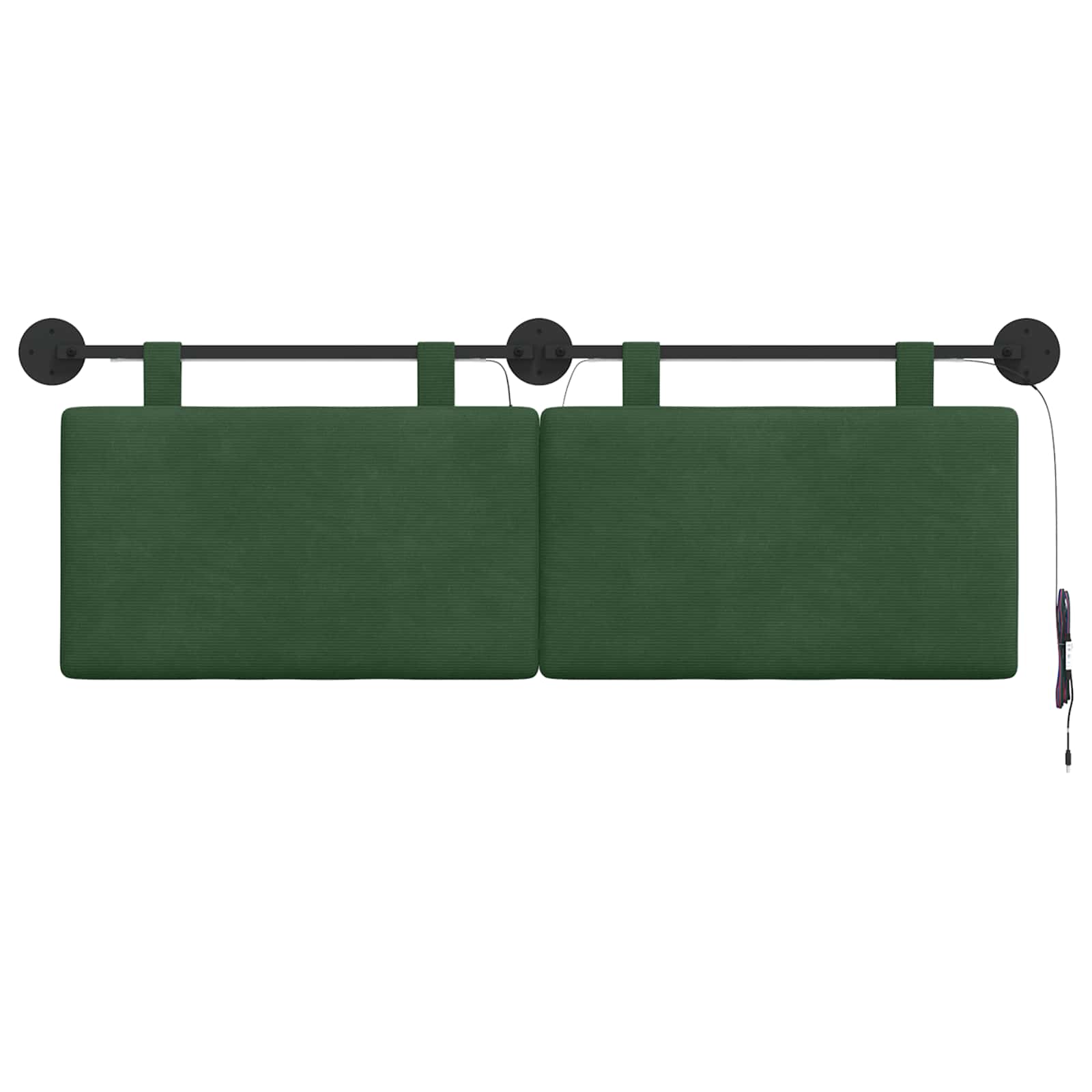 Hängendes Kopfteil Mit LED Licht Hellgrau Cordstoff