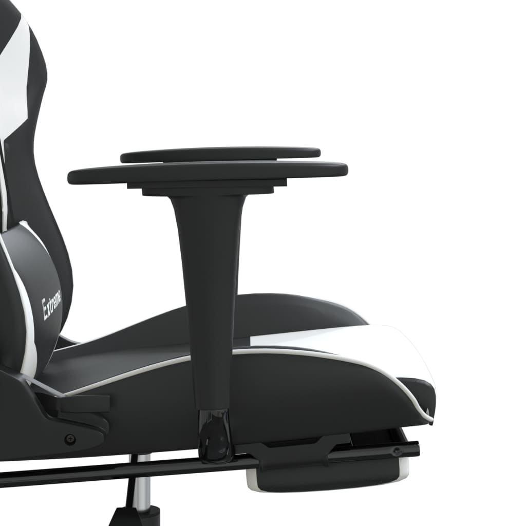 Gaming-Stuhl mit Massagefunktion Schwarz und Blau Kunstleder