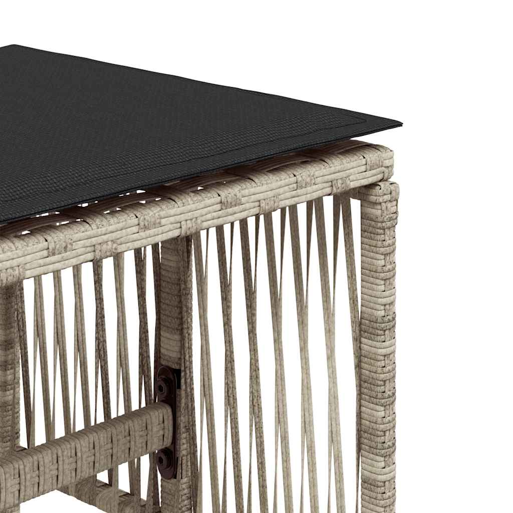 Gartenhocker mit Kissen 4 Stk. Schwarz 41x41x36 cm Poly Rattan