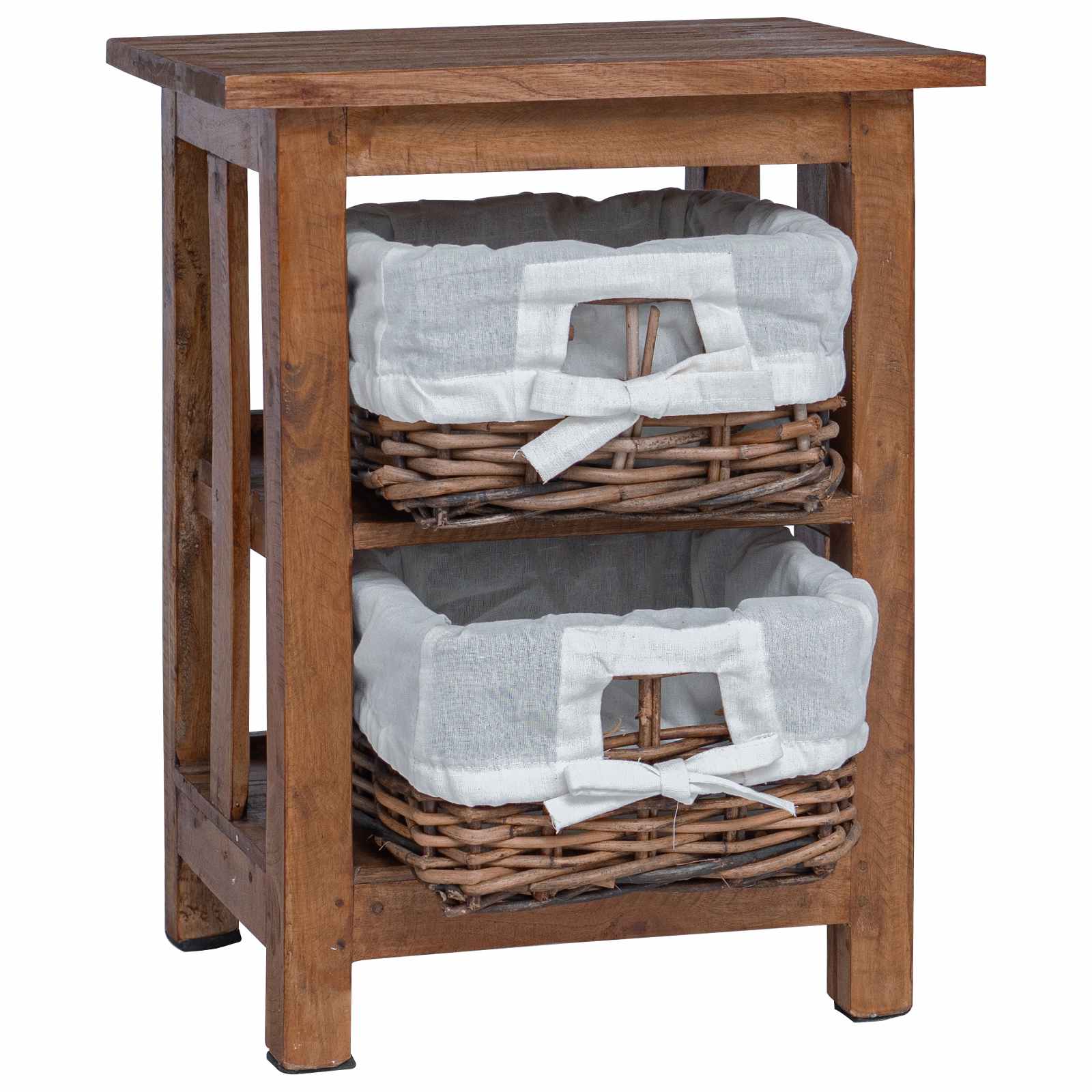 Beistelltisch Braun 38 x 28 x 35 cm Massivholz Mahagoni
