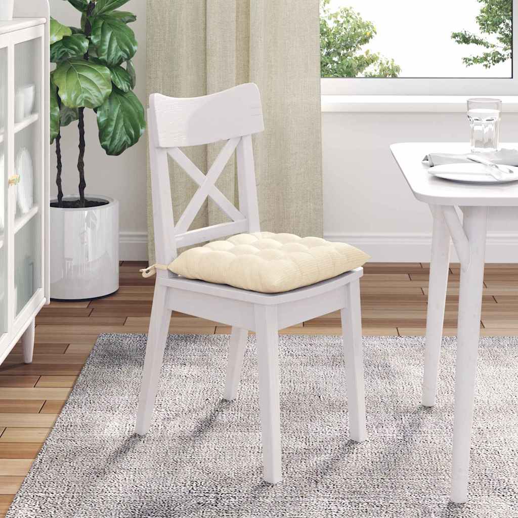 Sitzkissen 4 pcs Hellgrau 40 x 40 x 6 cm Cordstoff
