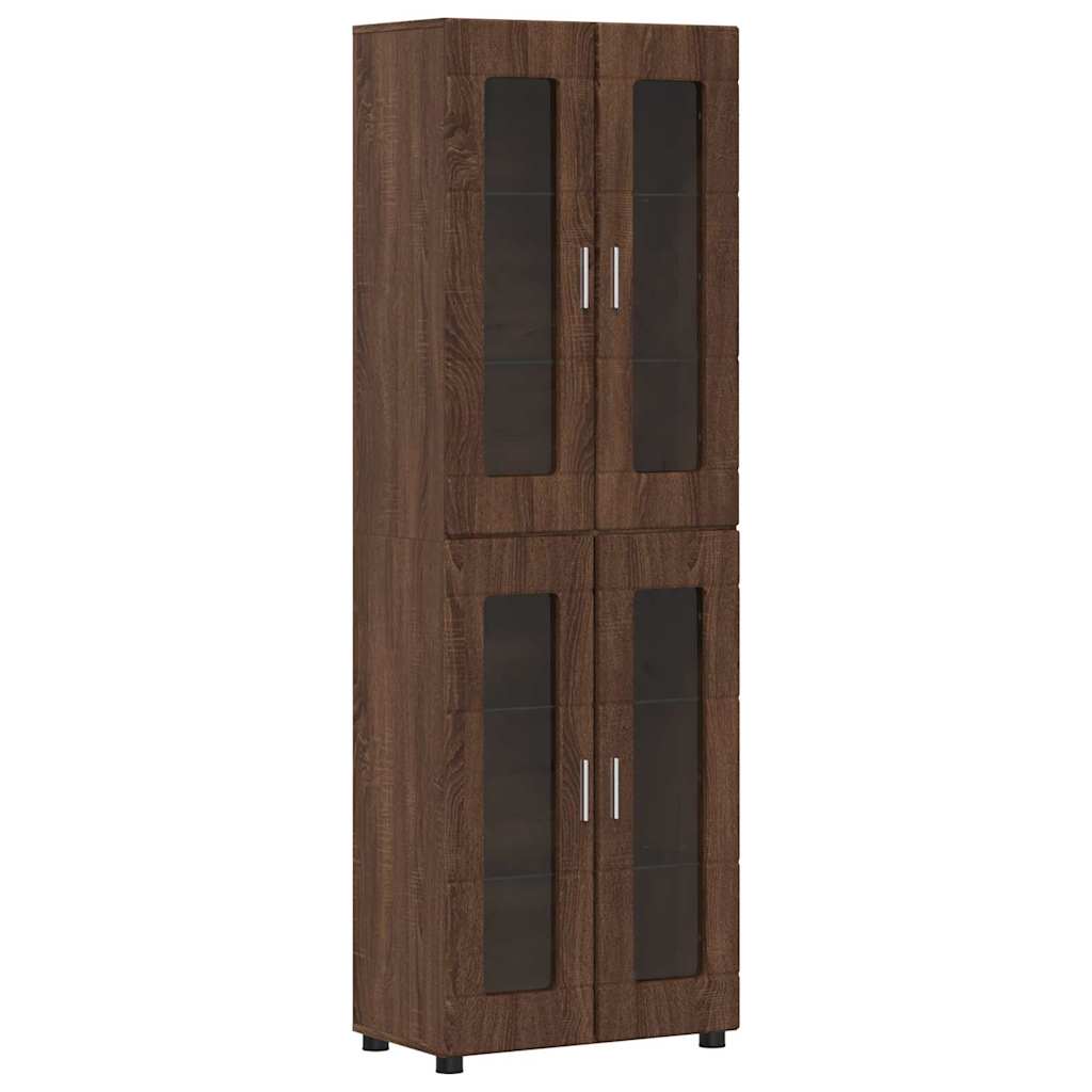 Highboard mit Regal FLORIN Weiß 60 x 35 x 182 cm Holzwerkstoff