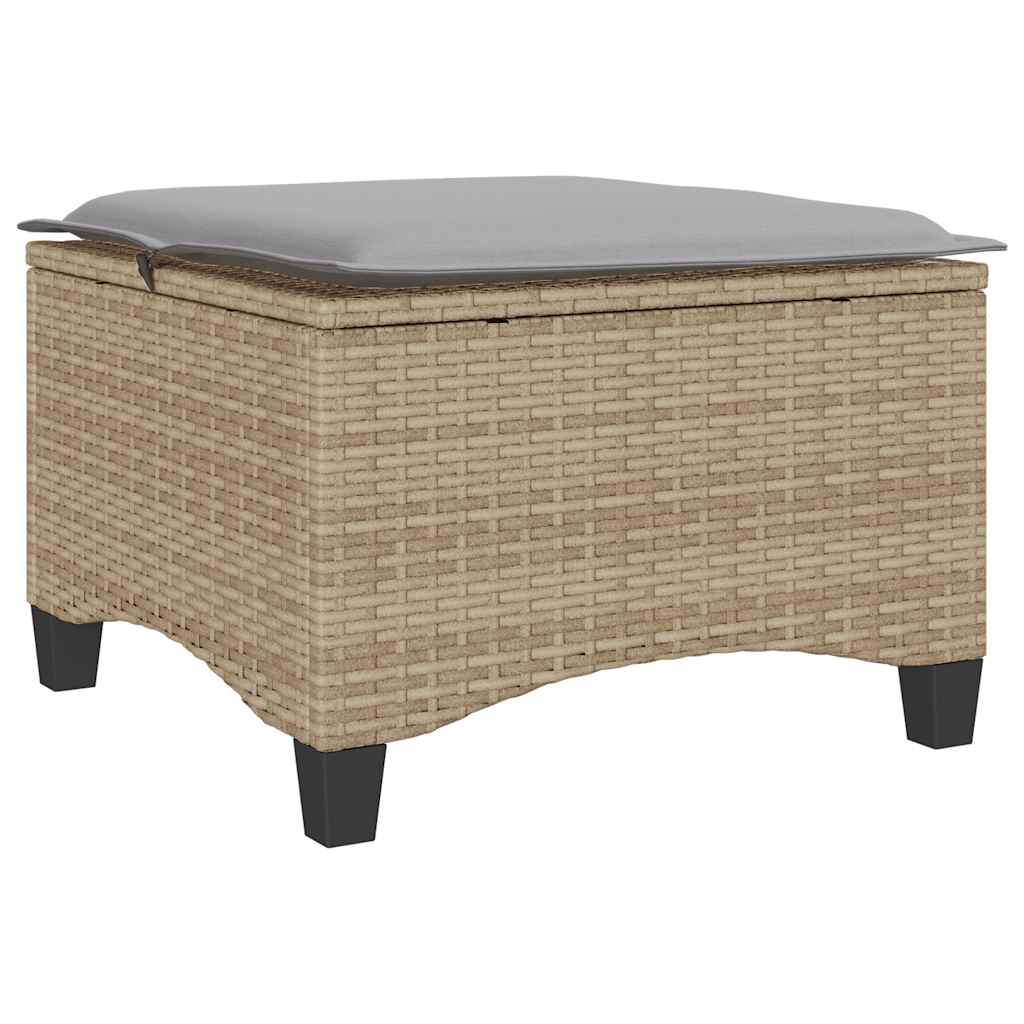 Gartenhocker mit Kissen 2 Stk. Schwarz 55x55x36 cm Poly Rattan