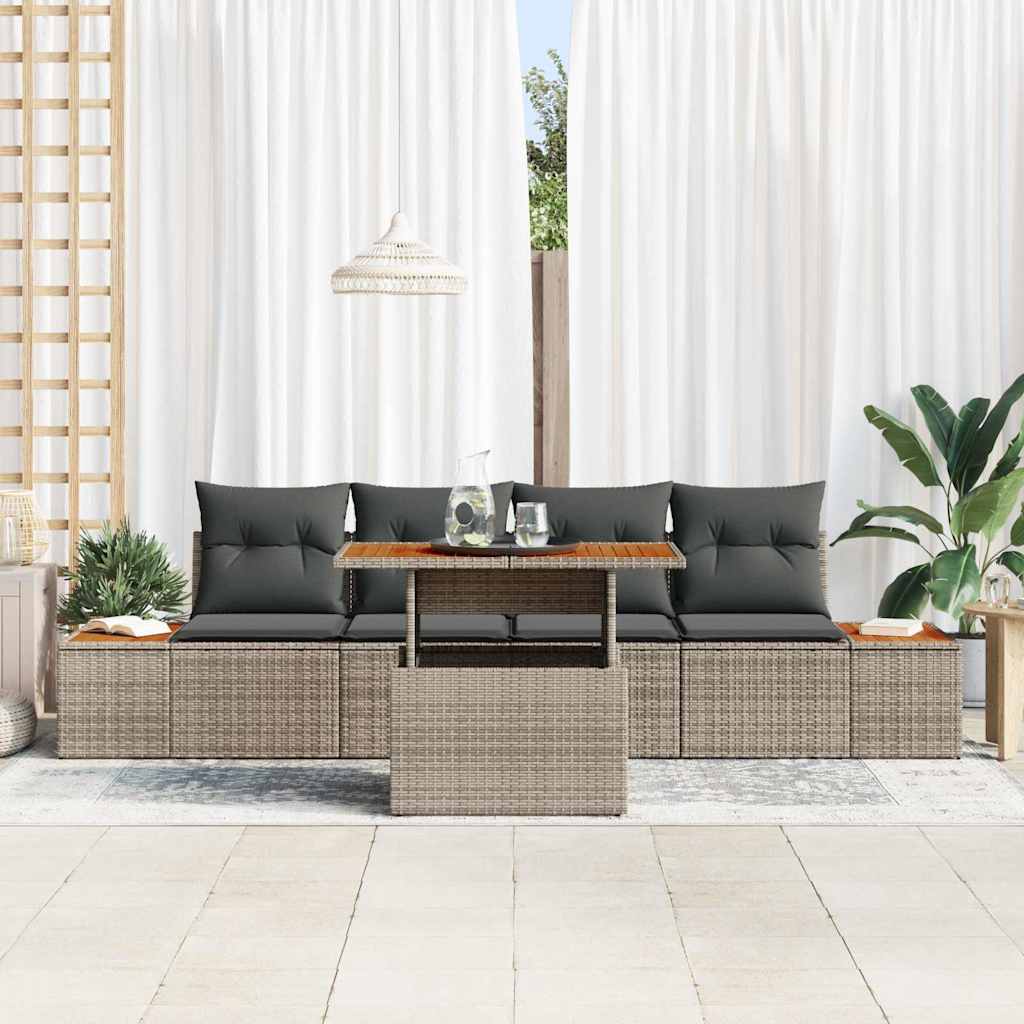 Garten Essgruppe mit Kissen 5 pcs Schwarz und Beige