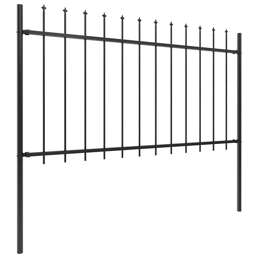 Gartenzaun Woerden mit Speerspitze Stahl 181 x 60 cm Schwarz