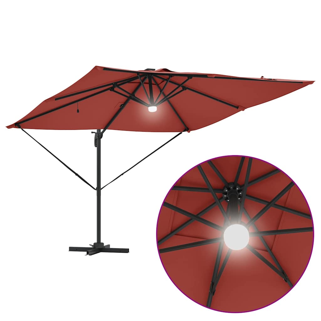Roma Parasol Beige 286 x 284 x 270 cm Aluminium und Polyester