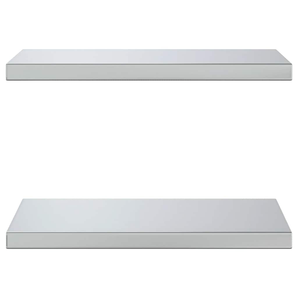 Wandregale 2 Stk. 100x40 cm Silbern Edelstahl