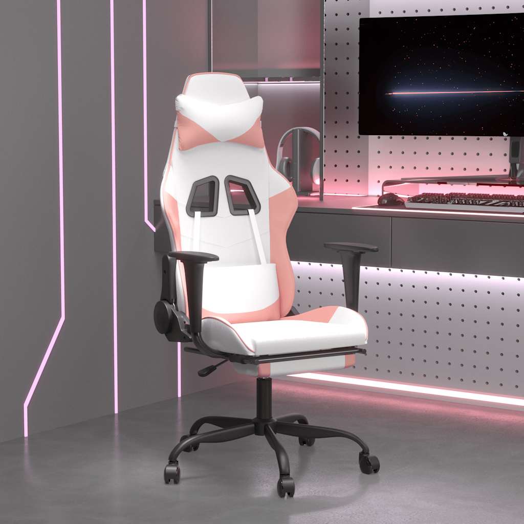 Gaming-Stuhl mit Massagefunktion Schwarz und Rot Kunstleder
