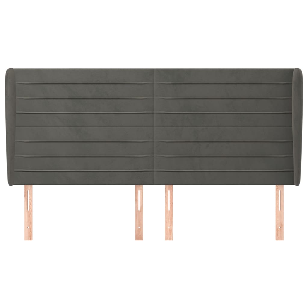 Kopfteil mit Ohren Dunkelblau 203x23x118/128 cm Samt