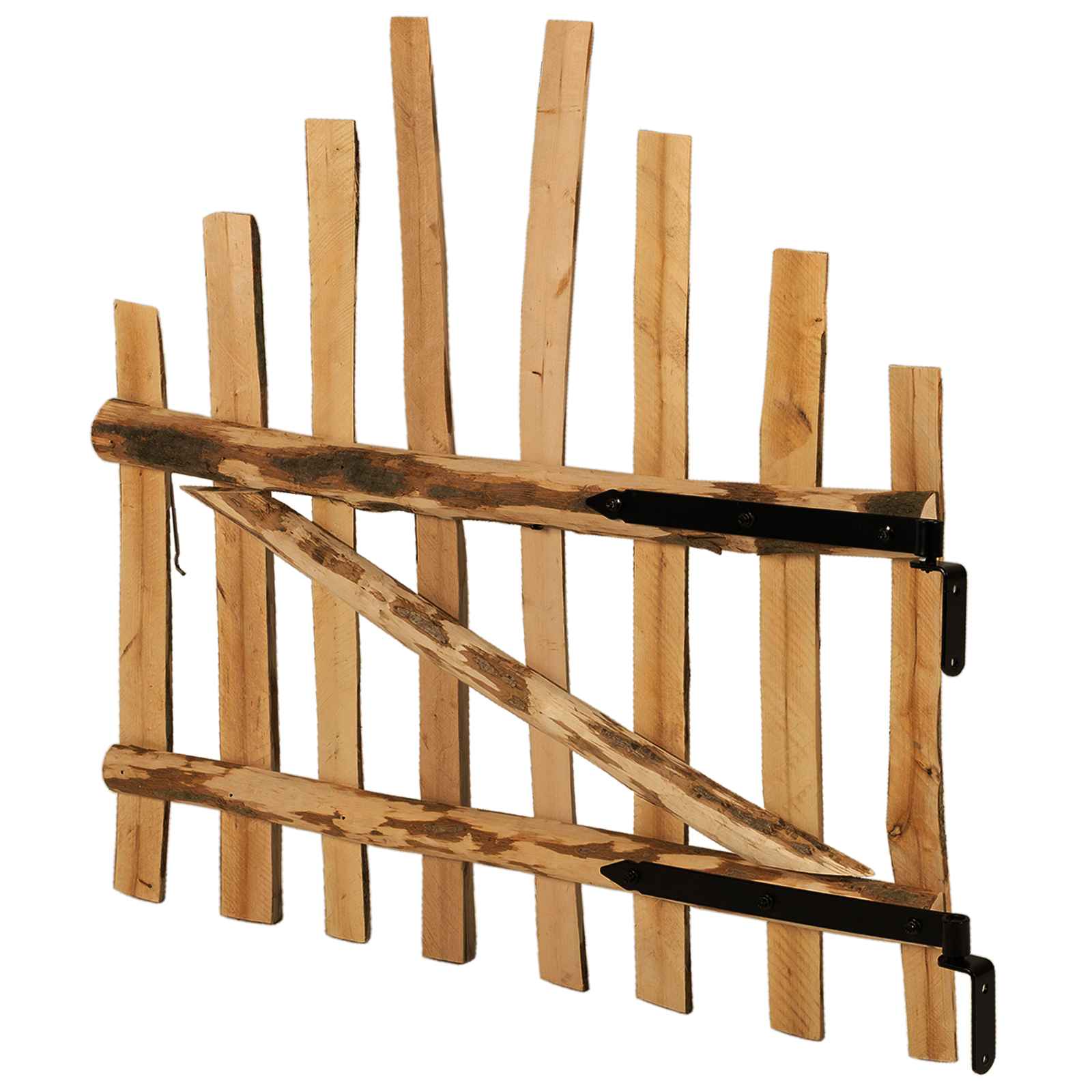 Bogenzauntor 100 x 90 cm Imprägniertes Haselholz Natur