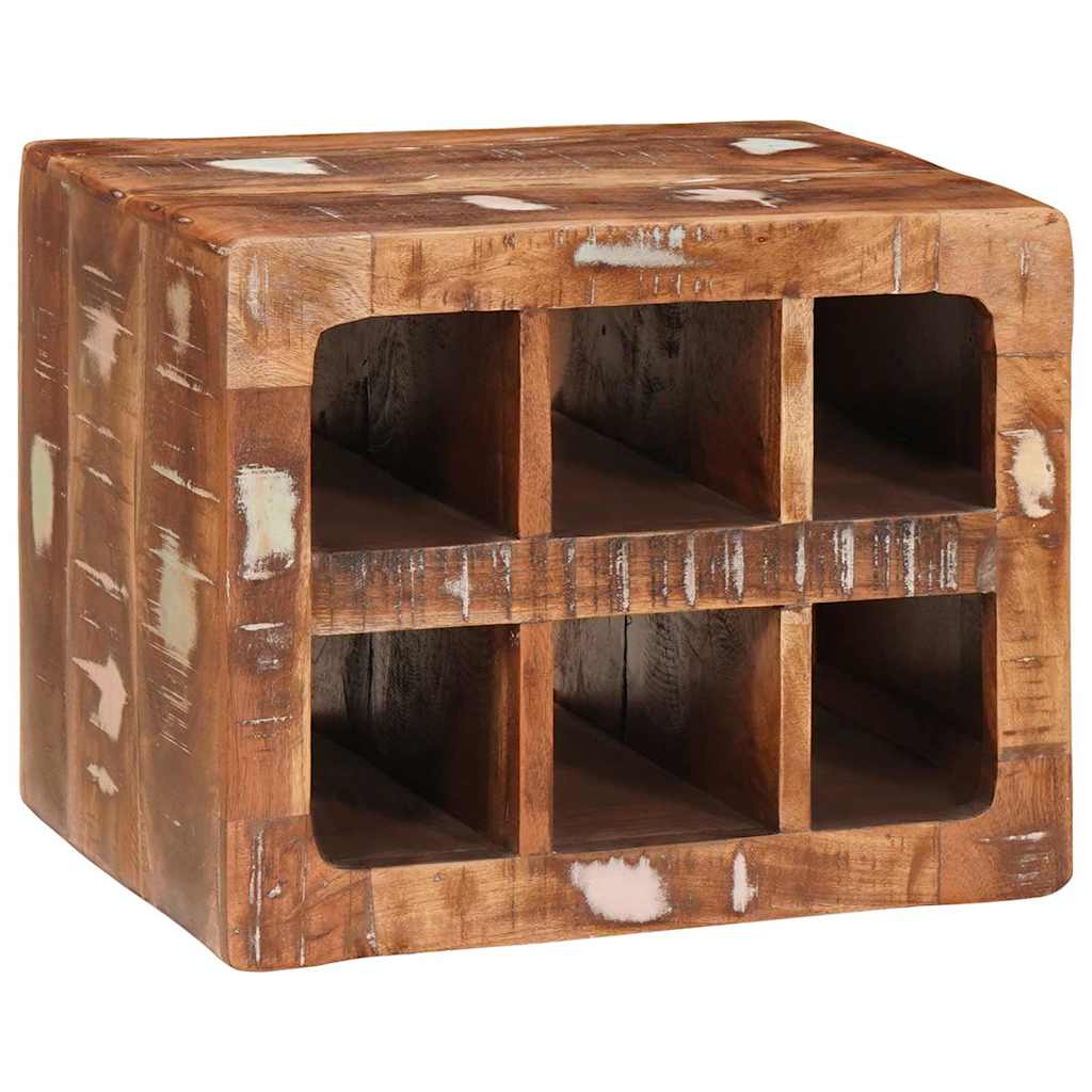 Weinregal mit Speicher Braun 44 x 30 x 35 cm Massivholz Mango