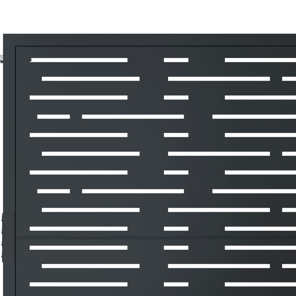 Gartentor Anthrazit 100x175 cm Stahl Quadratisches Design