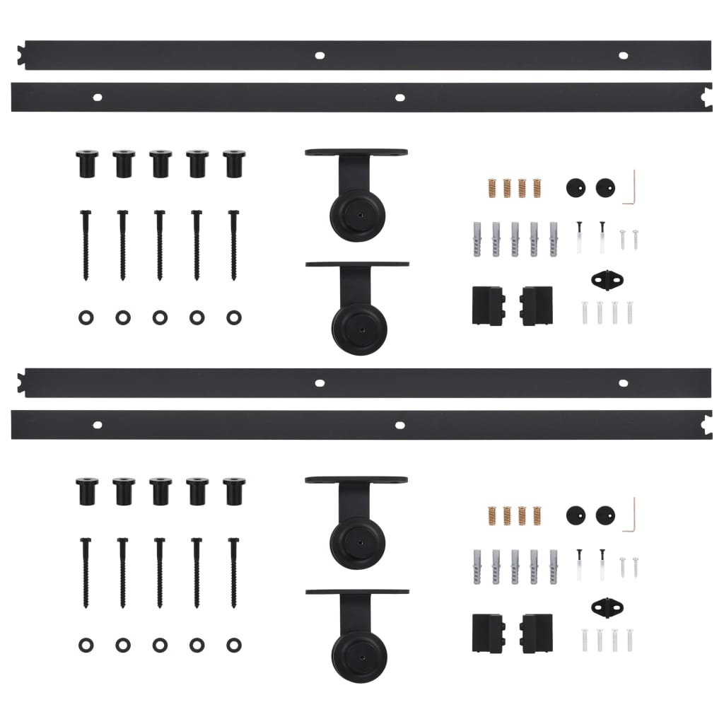 Schiebetürbeschlag-Set SKIEN 183 cm Stahl Schwarz