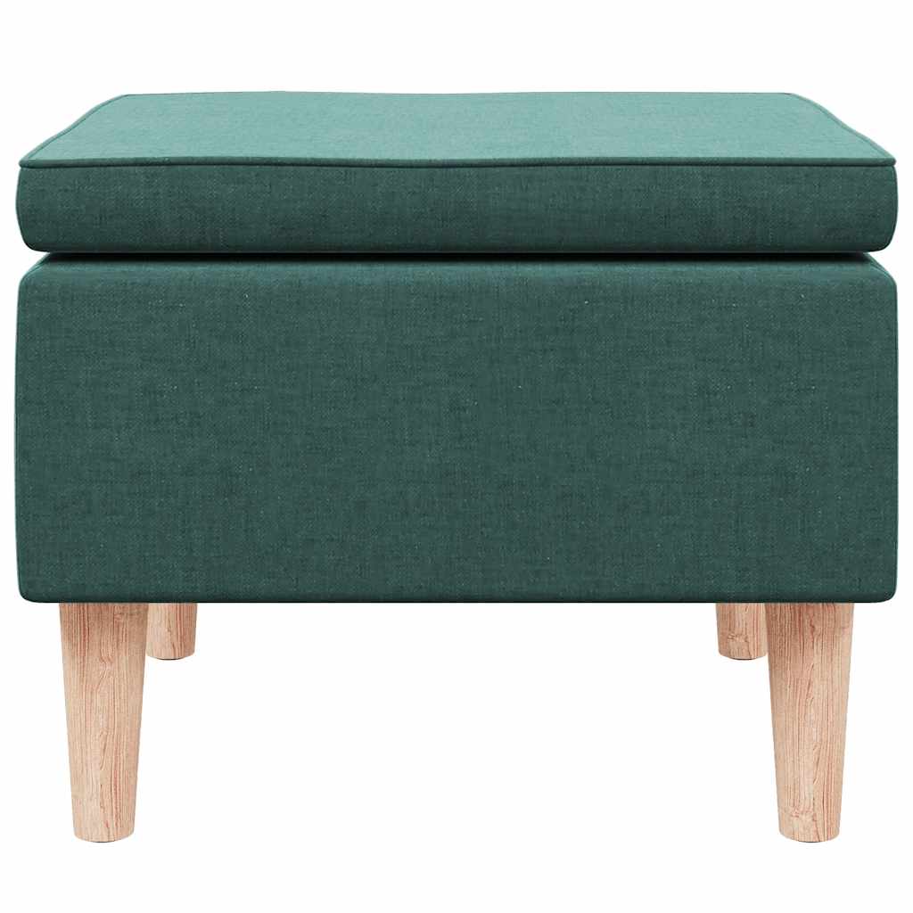 Hocker mit Holzbeinen Schwarz Stoff