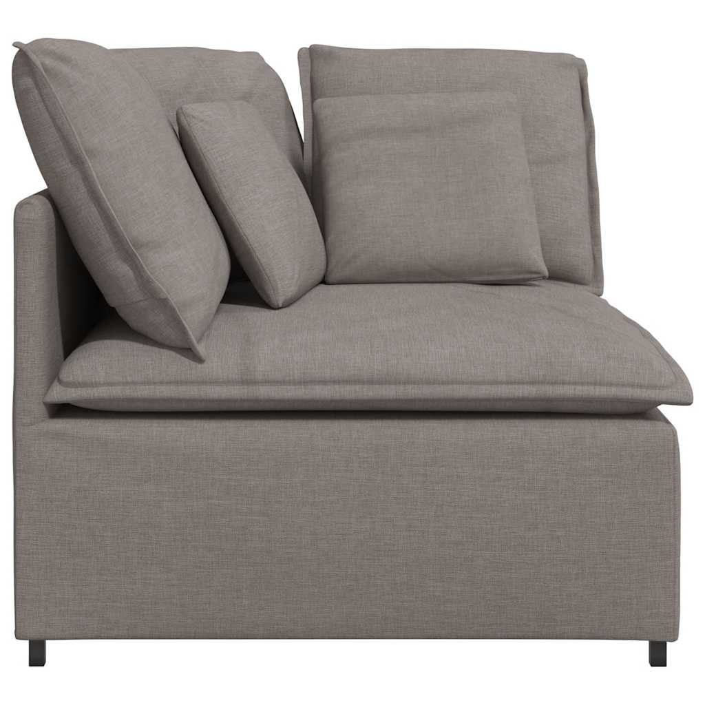 Modulares Sofa Endmodul mit Armlehne Kissen Hellgrau 100 cm