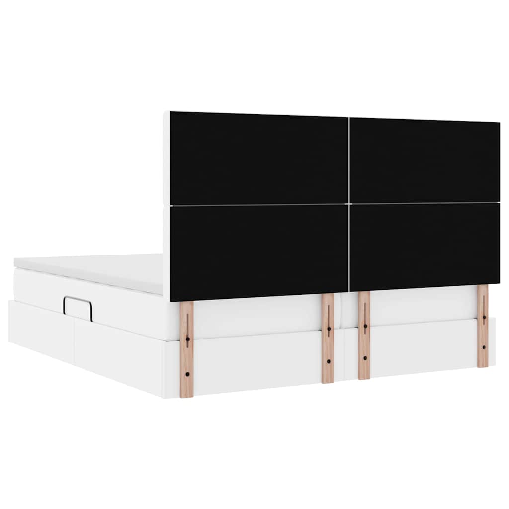 Aufbewahrungsbett mit Matratze Schwarz 180 x 200 cm Kunstleder