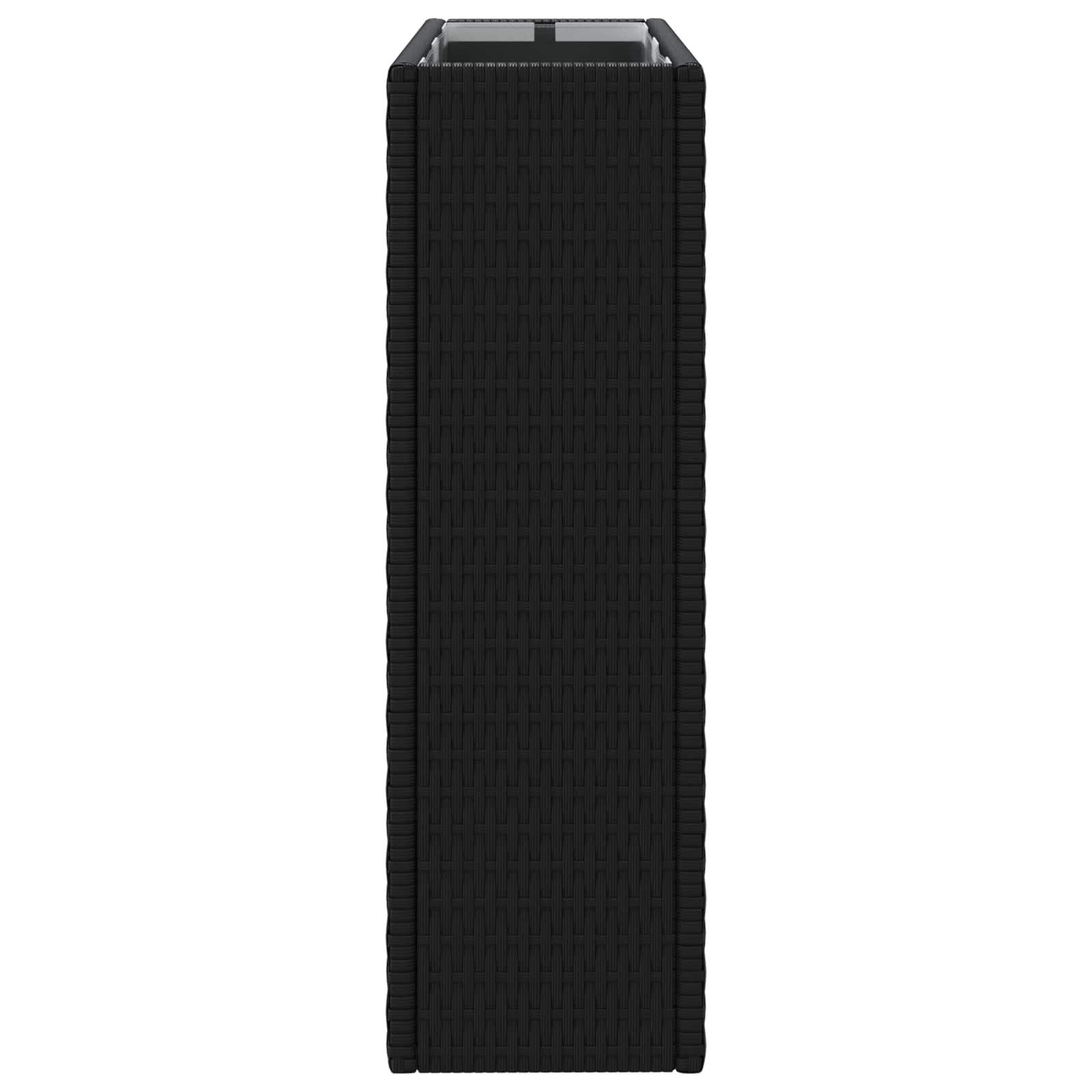 Hoher Pflanzkübel Schwarz 55 x 22 x 70 cm Poly-Rattan