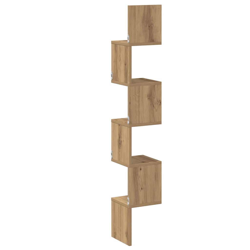 Wand-Eckregal Weiß 20x20x127,5 cm Holzwerkstoff