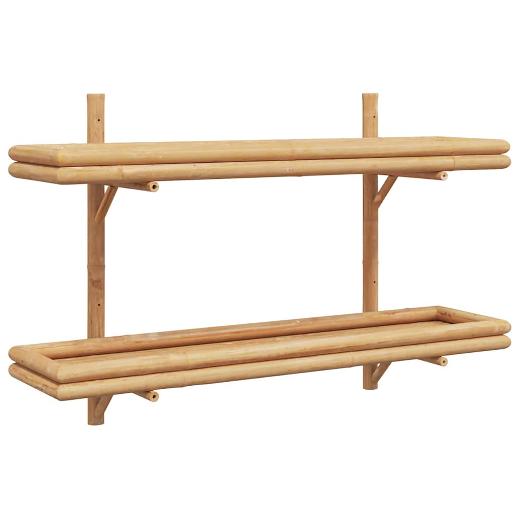 Wandregal mit Regal Wandmontiert Braun 39 x 26 x 60 cm Bambus