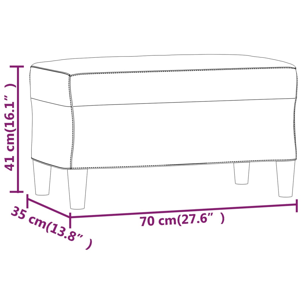 Sitzbank Schwarz 70x35x41 cm Kunstleder