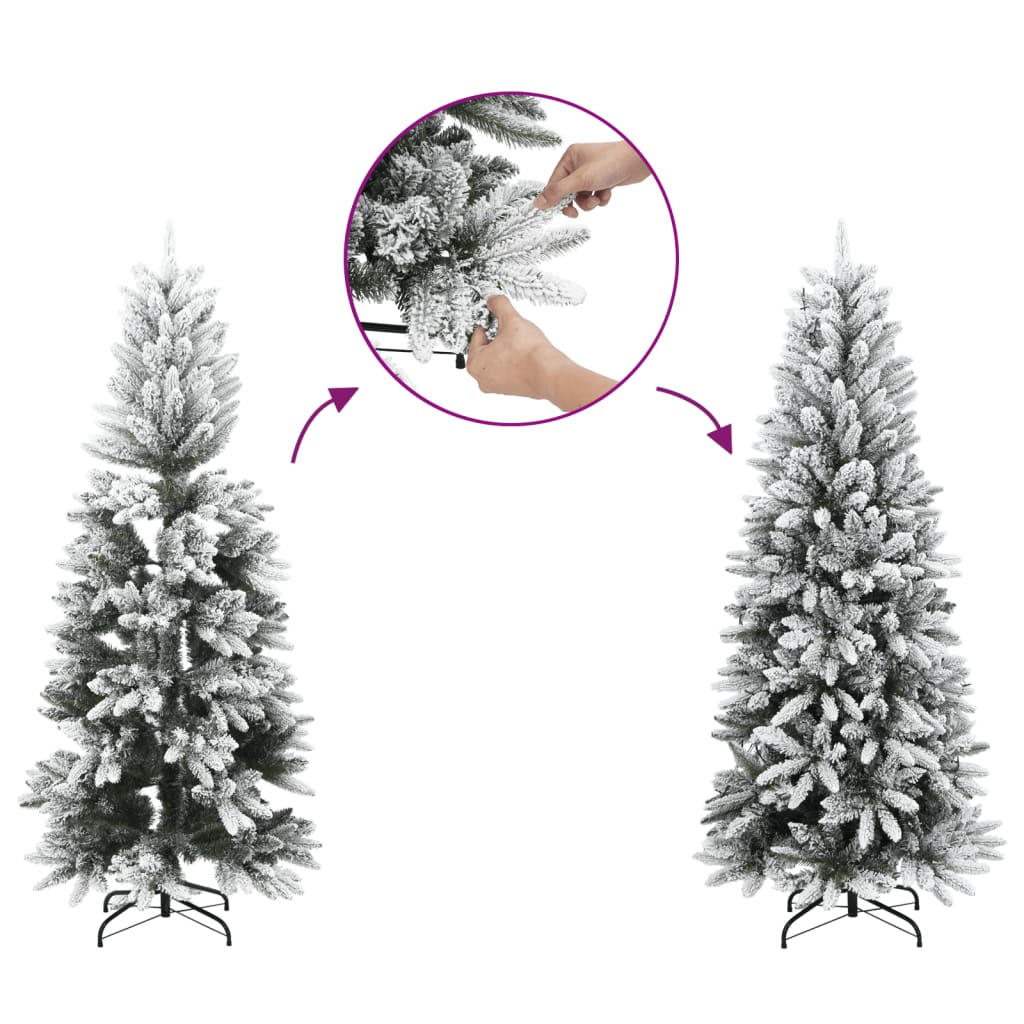 Künstlicher Weihnachtsbaum mit 150 LEDs mit Ständer Weiß 120 cm