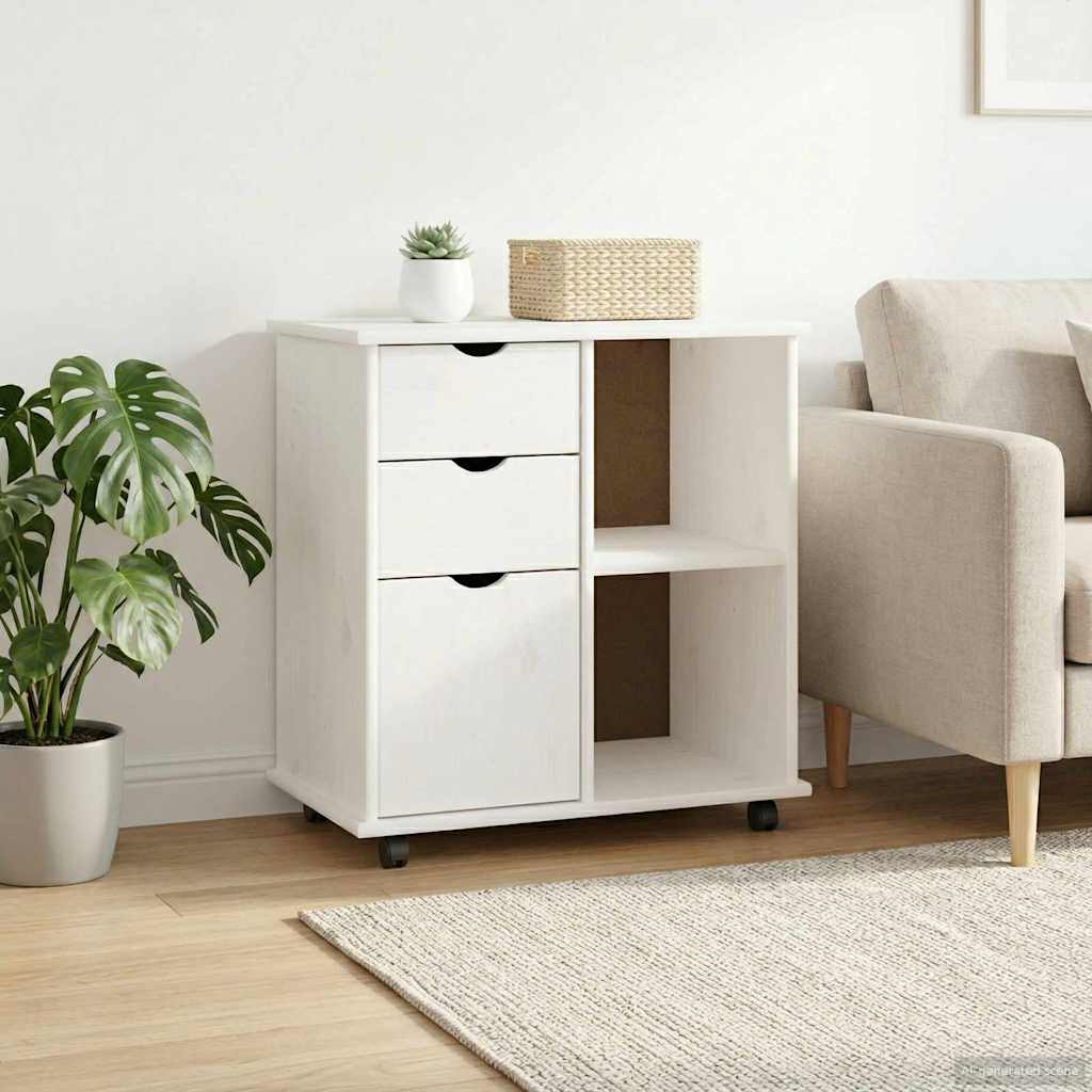 Rollschrank Honigbraun 63,5 x 39 x 65,5 cm Massivholz Kiefer
