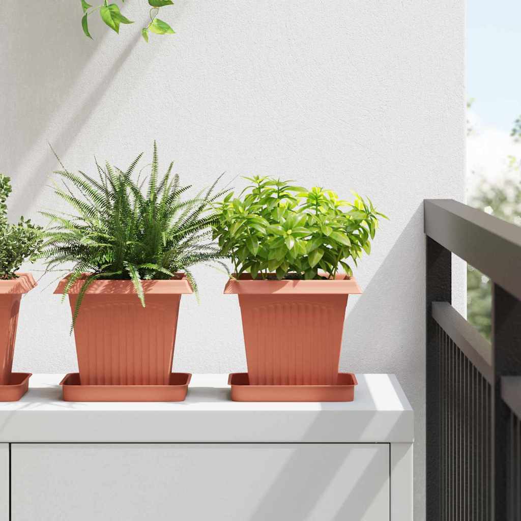 Blumentöpfe 6 pcs Ziegelrot 20 x 20 x 16 cm Kunststoff
