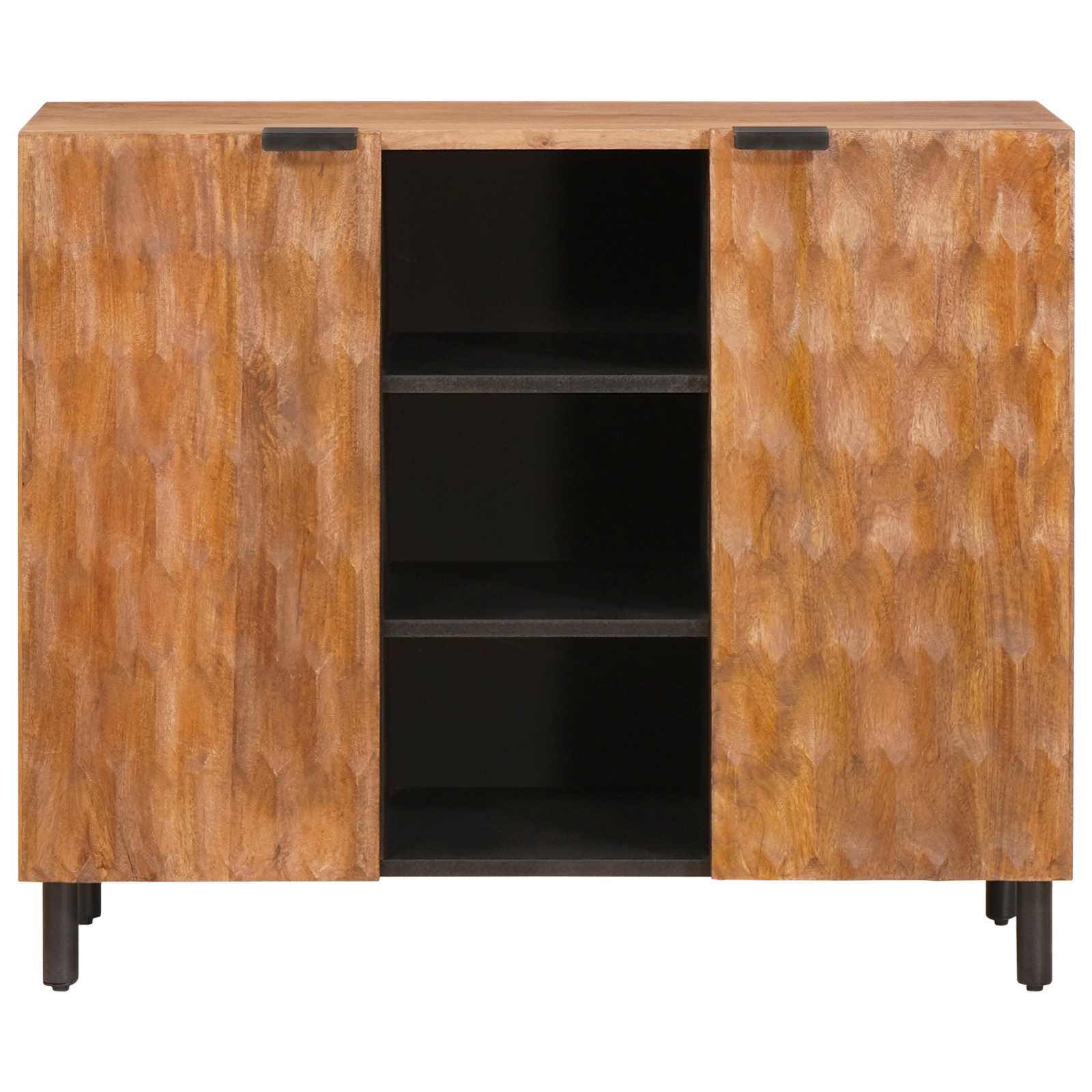 Sideboard mit Regal Weiße gewaschene Oberfläche 90 x 33 x 75 cm