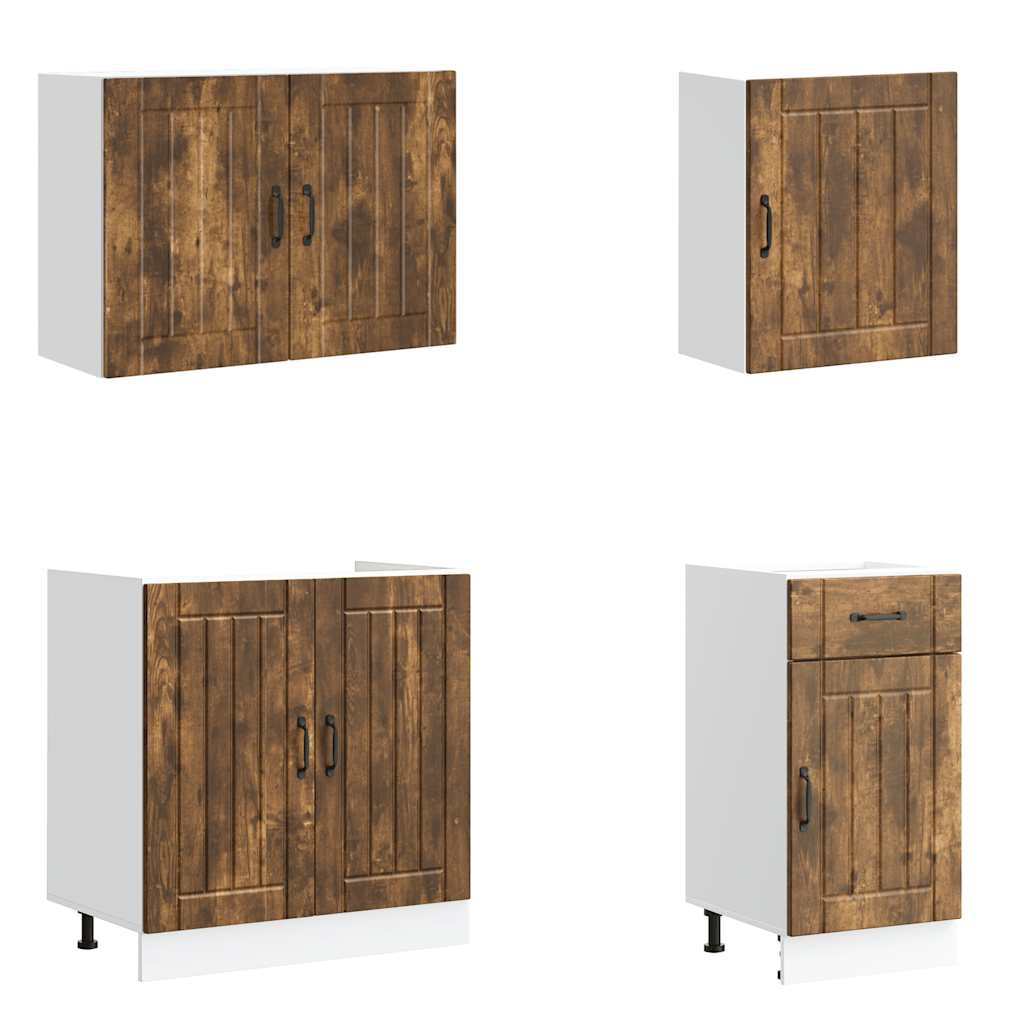 7-tlg. Küchenschrank-Set Lucca Weiß Holzwerkstoff