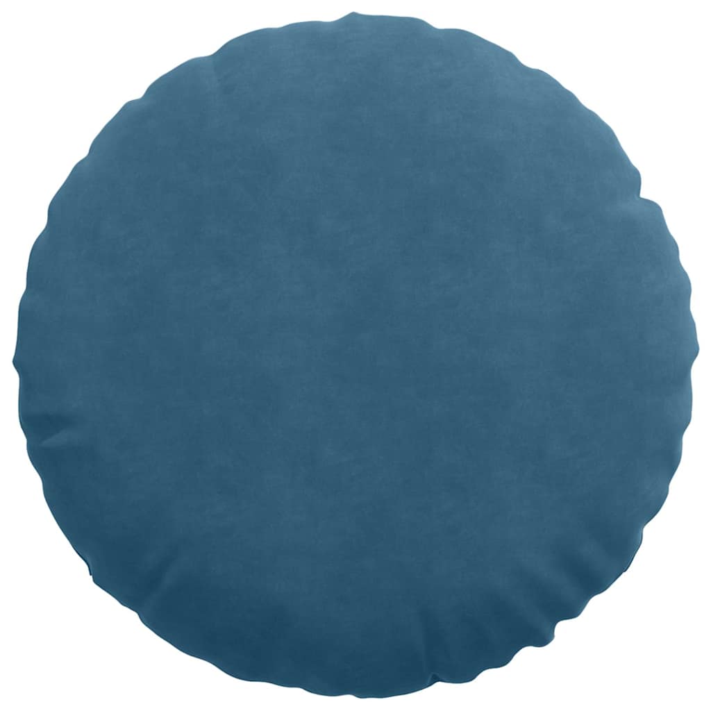 Sitzkissen 2 pcs Blau Ø30 x 13 cm Samt