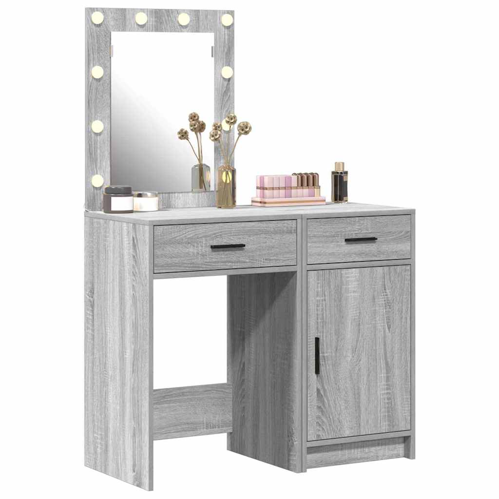 Schminktisch mit Tür 2 pcs Weiß 50 x 41 x 135 cm Holzwerkstoff
