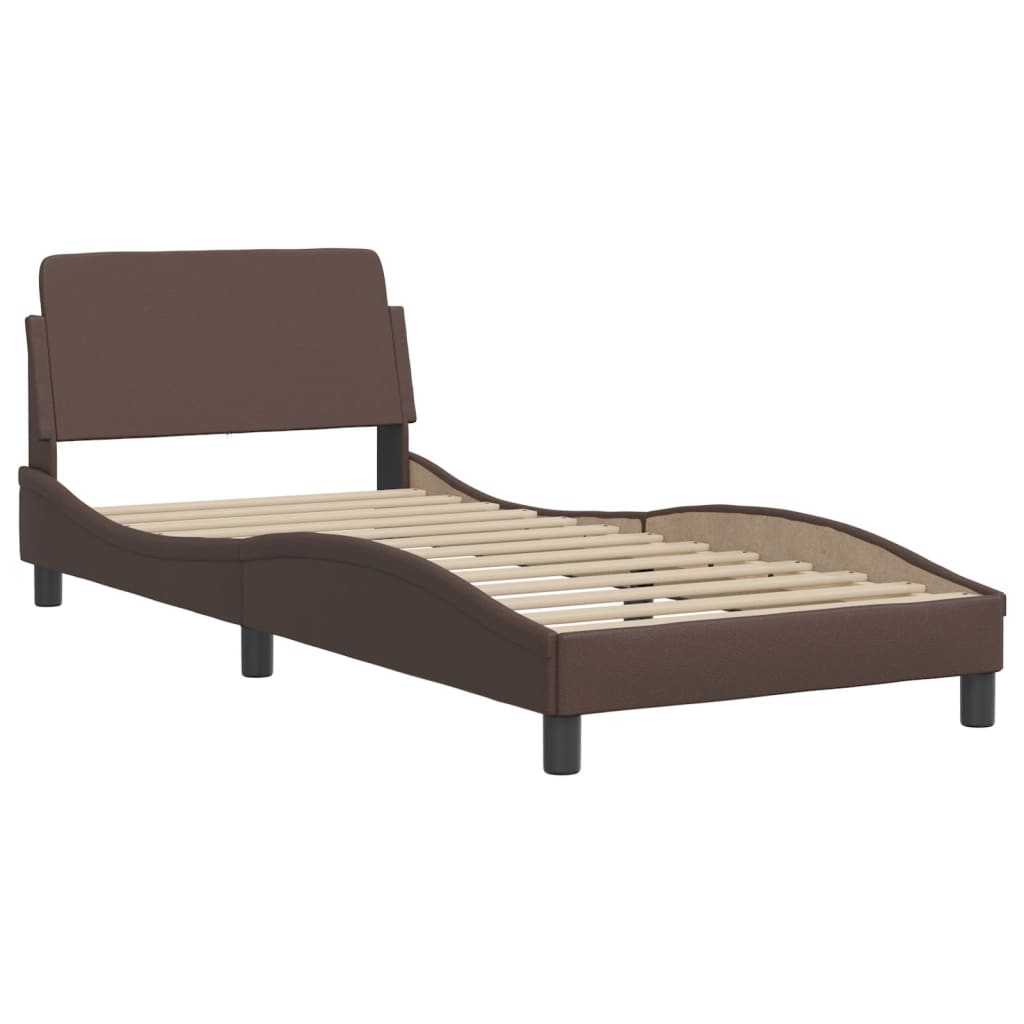 Bett mit Matratze "Dover" Schwarz 80x200 cm Kunstleder