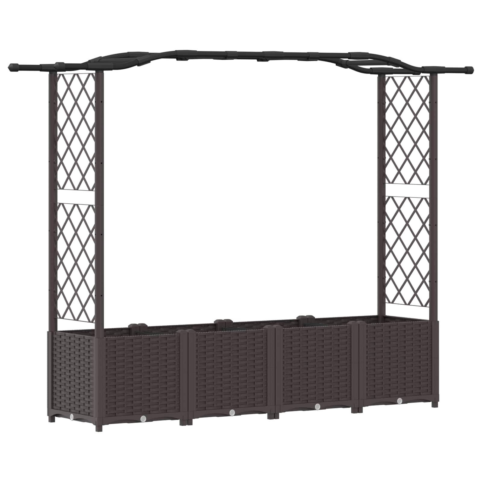 Hochbeet mit Rankgitter und Dach Braun 124 x 40 x 123 cm PP