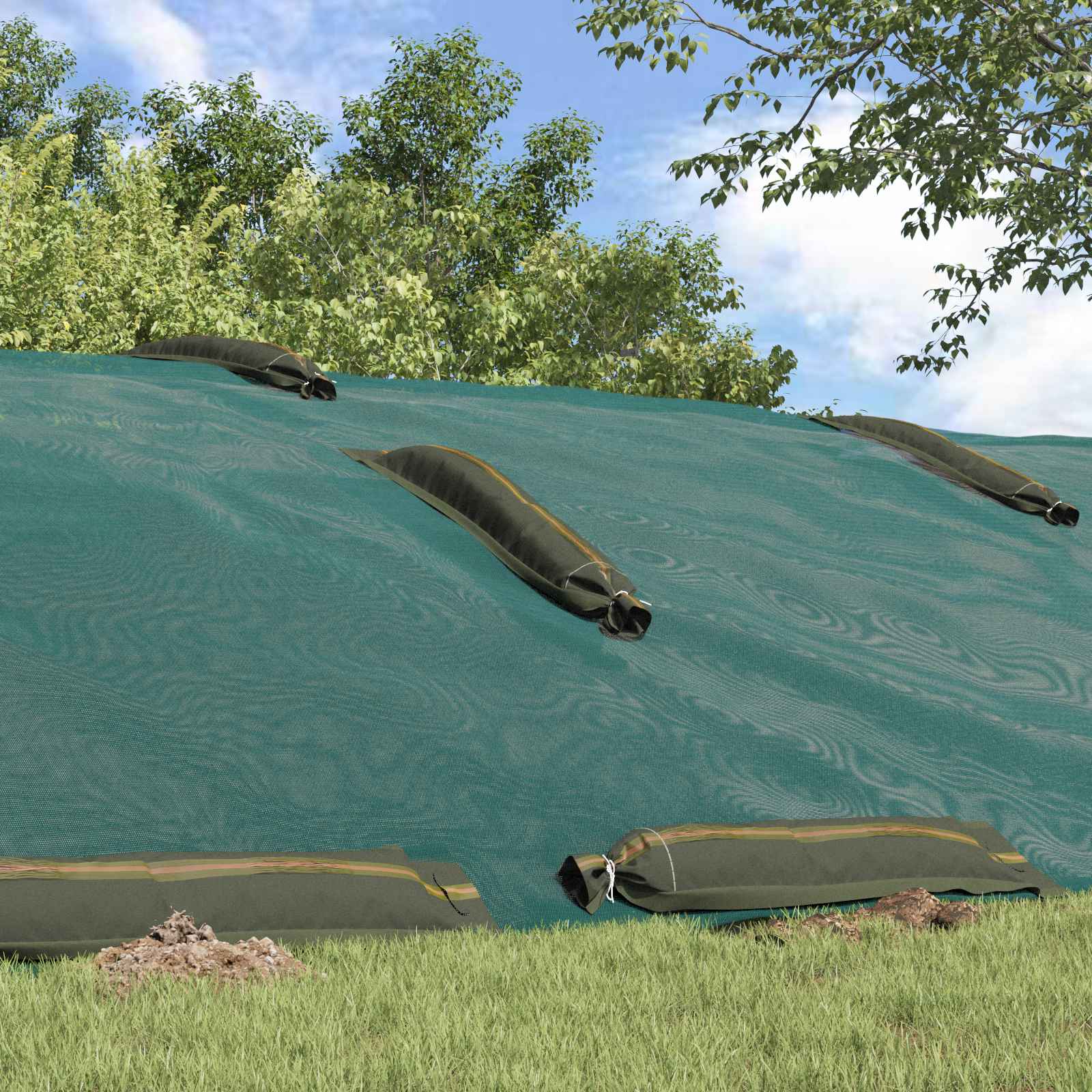 Sandsäcke 10 pcs Grün 120 x 27 cm HDPE