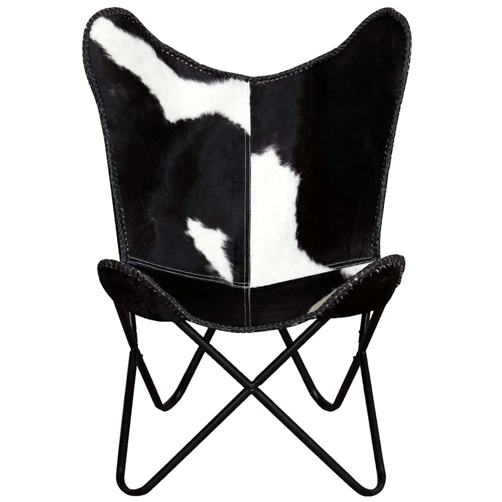 Butterfly-Sessel Schwarz Echtleder