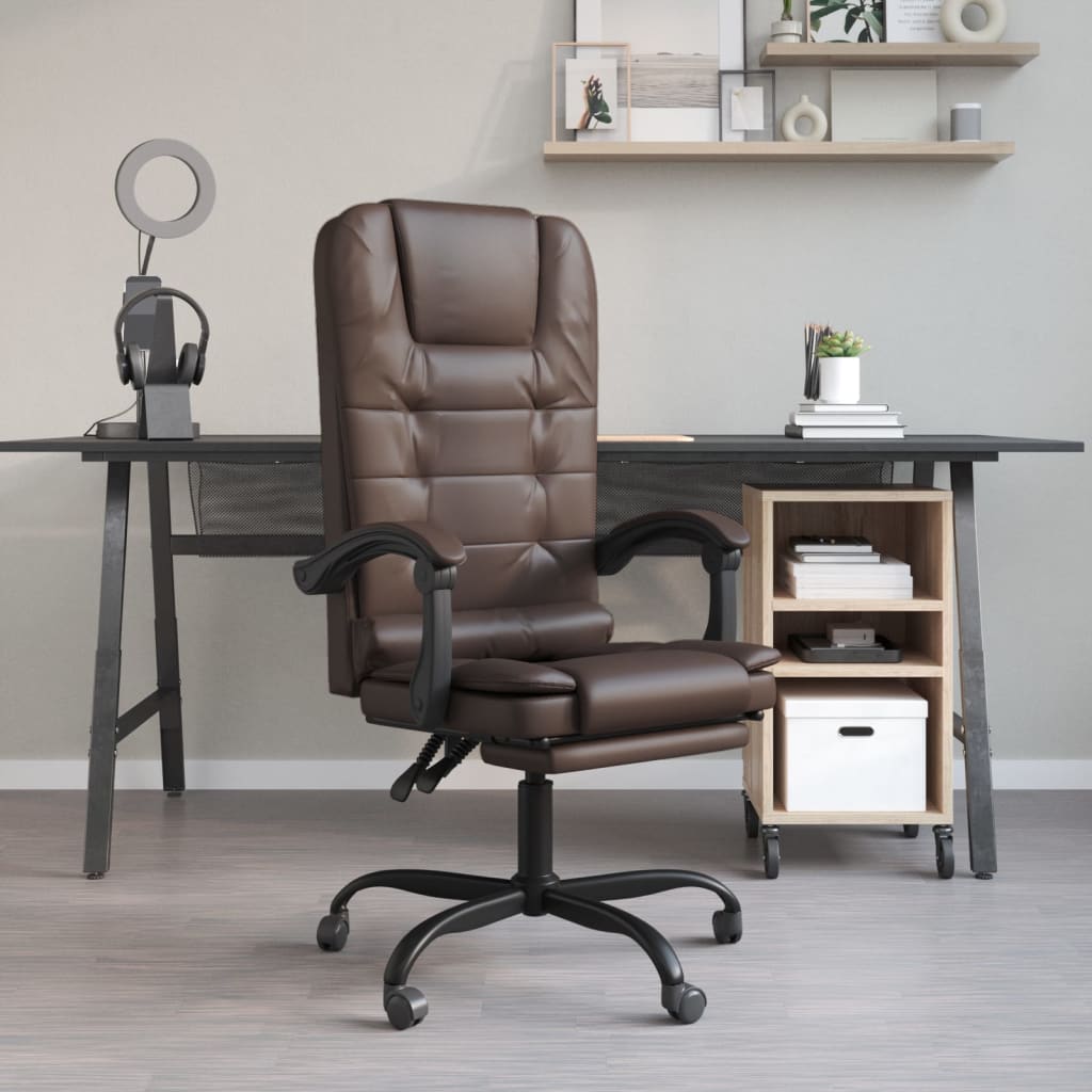 Bürostuhl mit Massagefunktion Schwarz Kunstleder