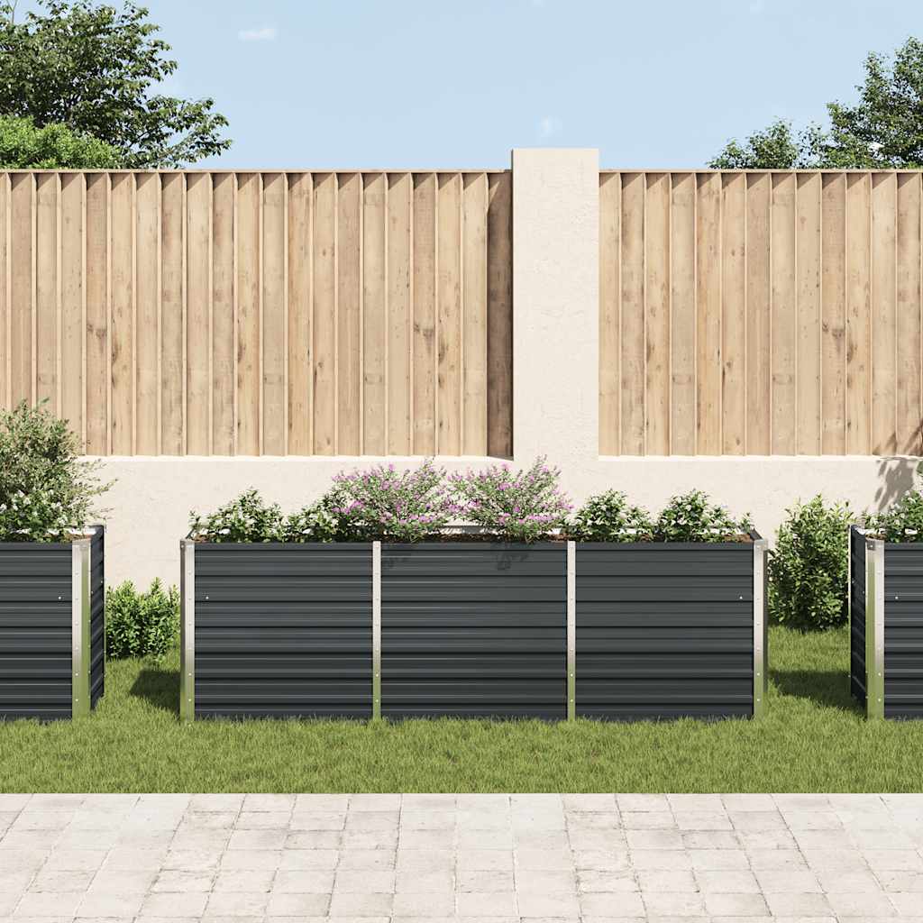 Hochbeet Anthrazit 160 x 80 x 77 cm Verzinkter Stahl