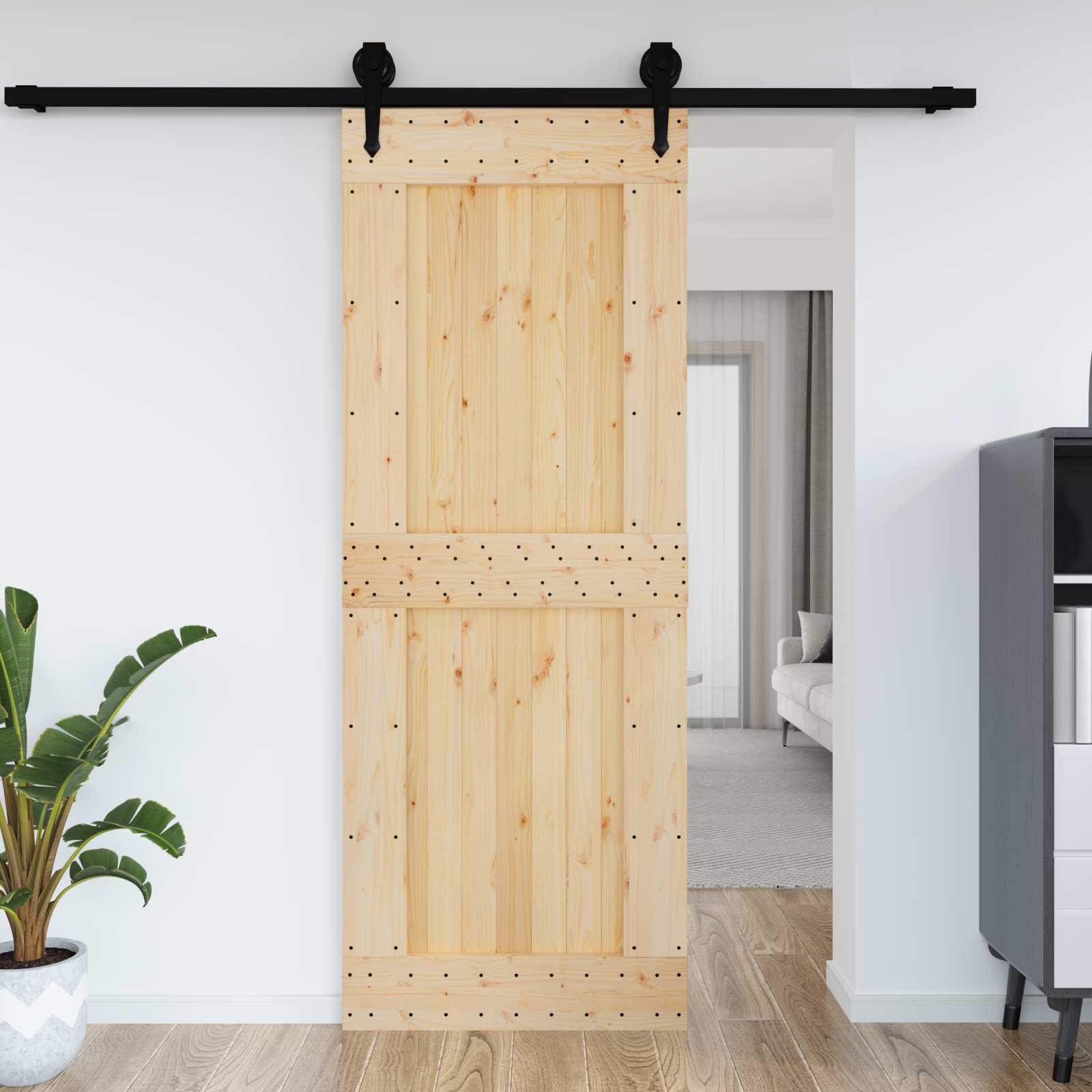 Tür NARVIK Natur 80 x 210 cm Massivkiefer