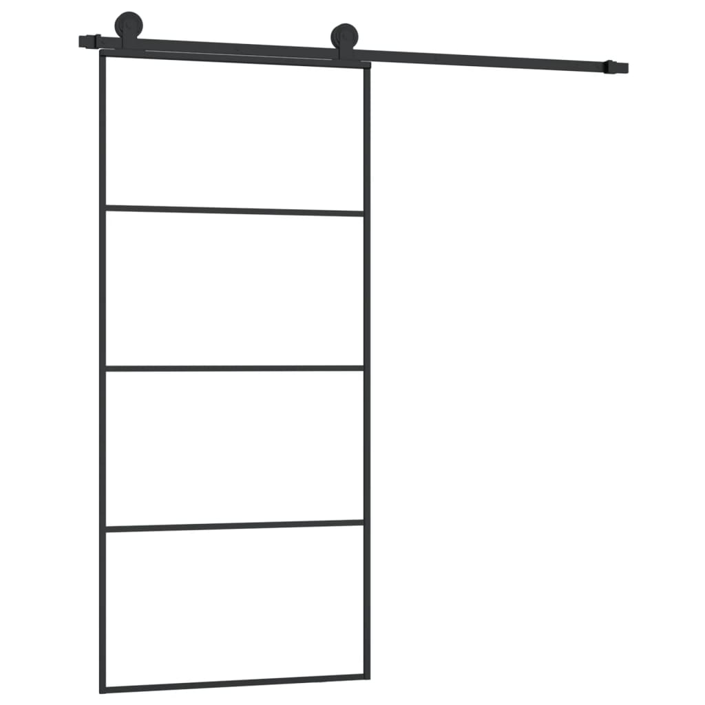Schiebetür mit Beschlag 76x205 cm ESG-Glas & Aluminium