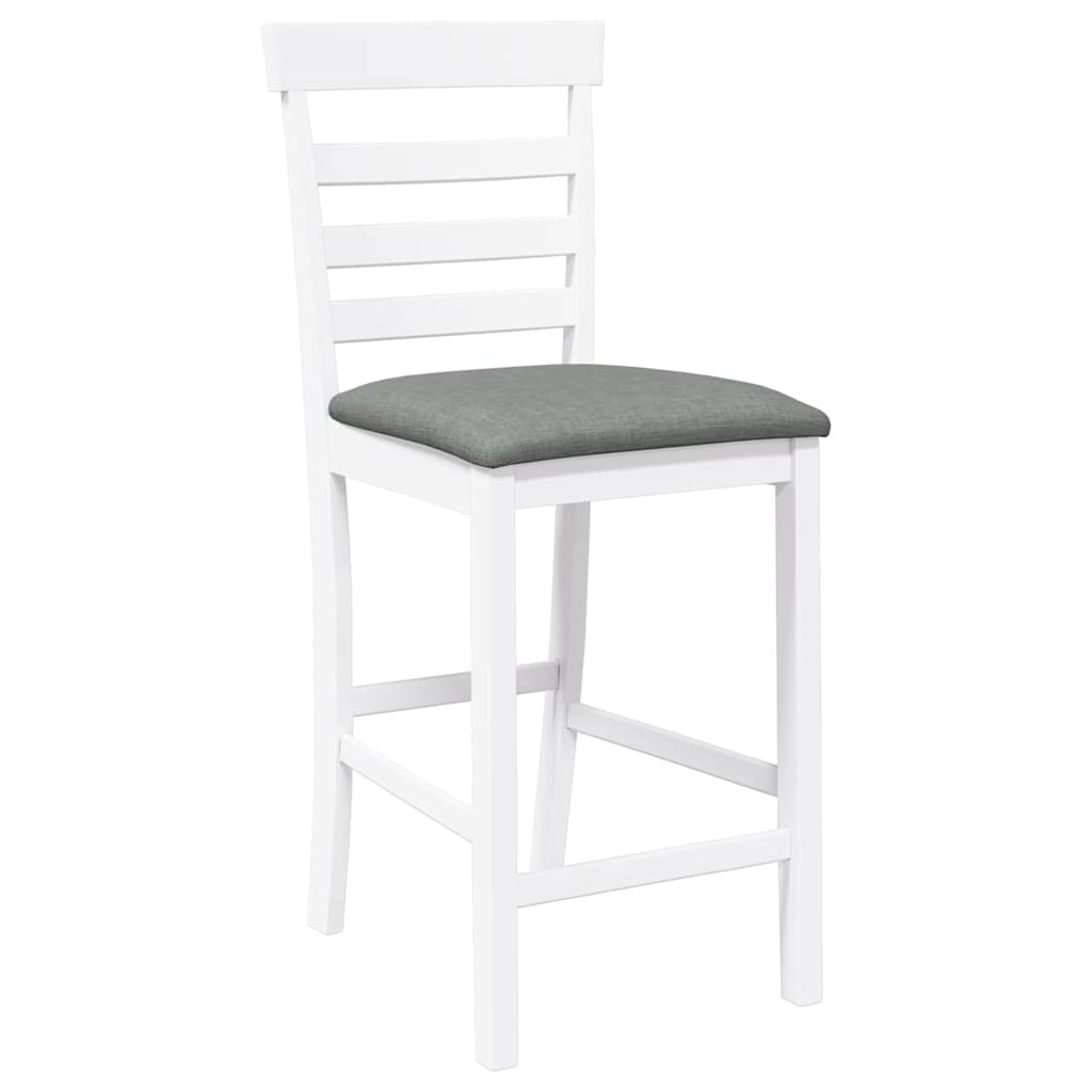 Barhocker 2 Stk. Weiß Stoff